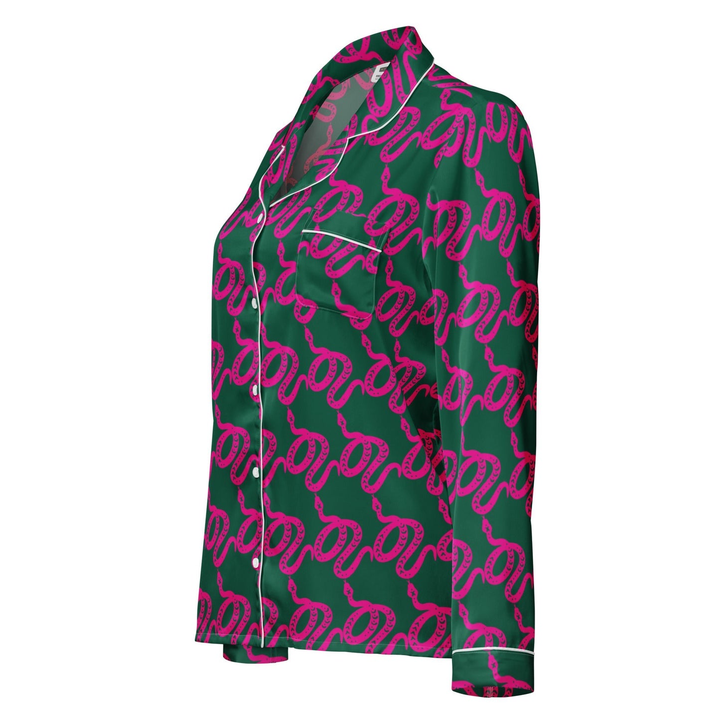 Unique Women’s Sleepwear - All - Over Print Long Sleeve Pajama Top - PratSN