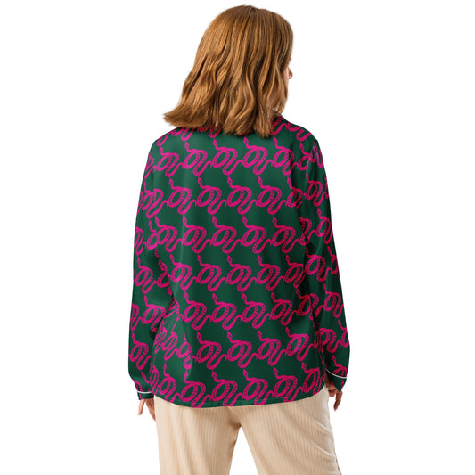 Unique Women’s Sleepwear - All - Over Print Long Sleeve Pajama Top - PratSN