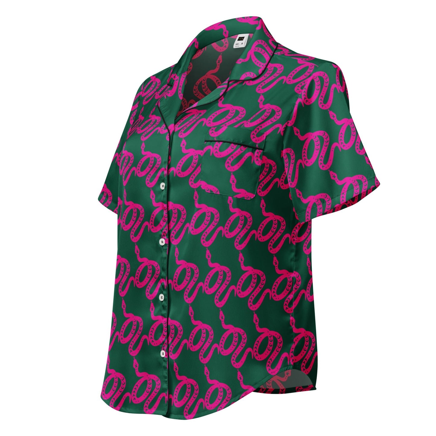 Unique Women’s Sleepwear - All - over print women’s short sleeve pajama top - PratSN