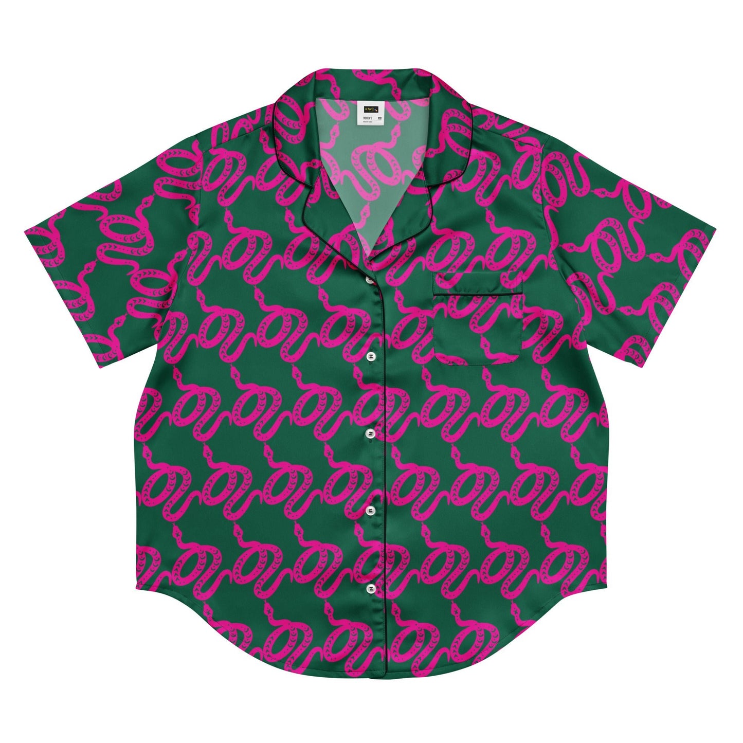 Unique Women’s Sleepwear - All - over print women’s short sleeve pajama top - PratSN