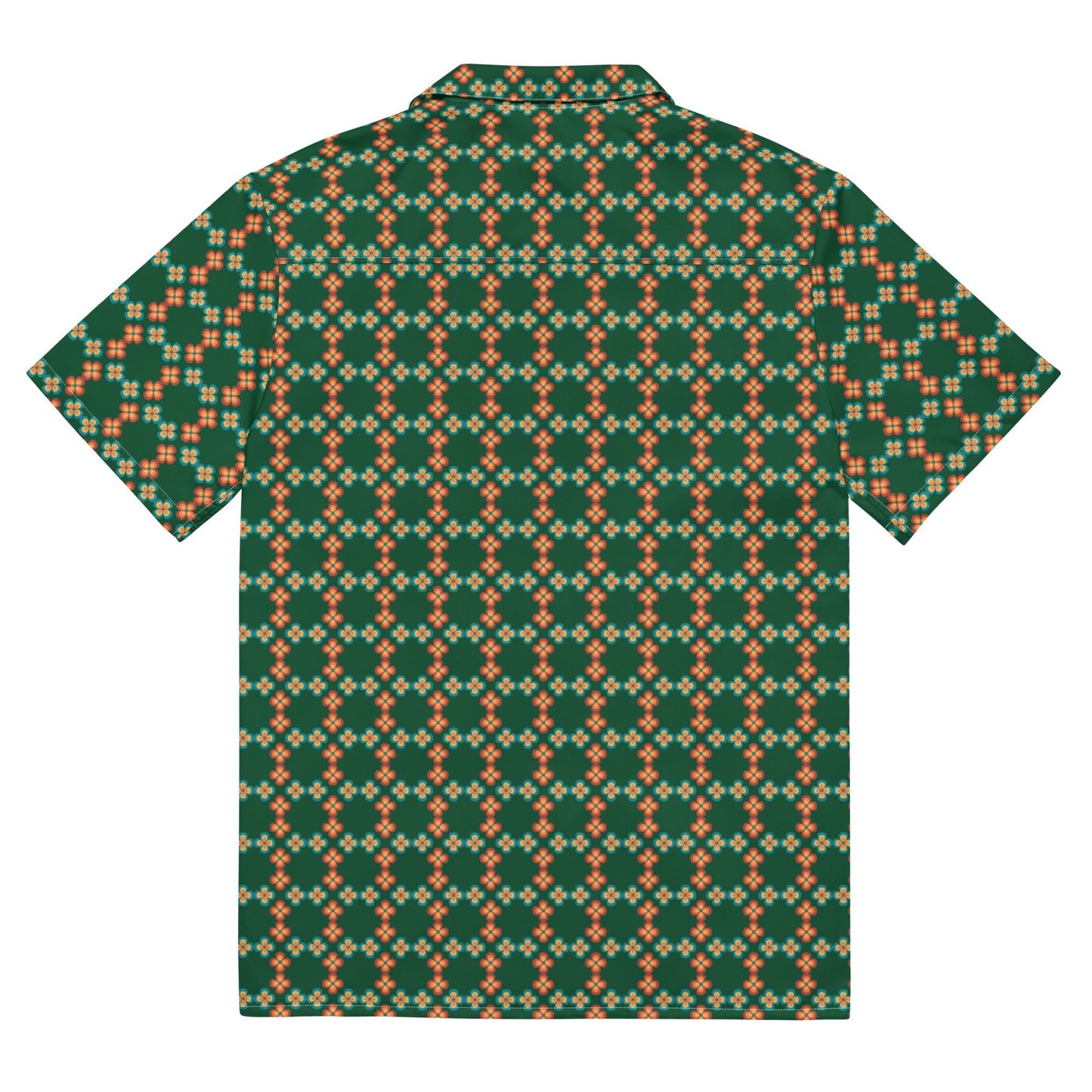 Unisex button shirt, Flora lForest Green Summer Shirt, Unisex Beach Shirt, Casual Shirt, Short Sleeve button Down shirt - PratSN