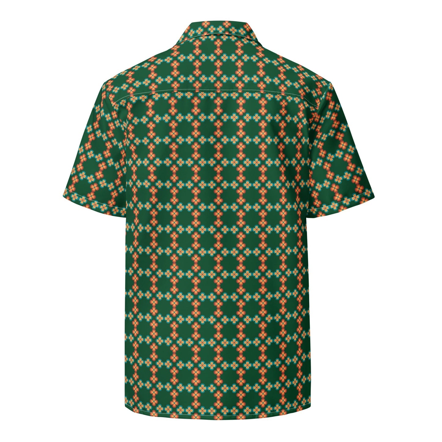 Unisex button shirt, Flora lForest Green Summer Shirt, Unisex Beach Shirt, Casual Shirt, Short Sleeve button Down shirt - PratSN