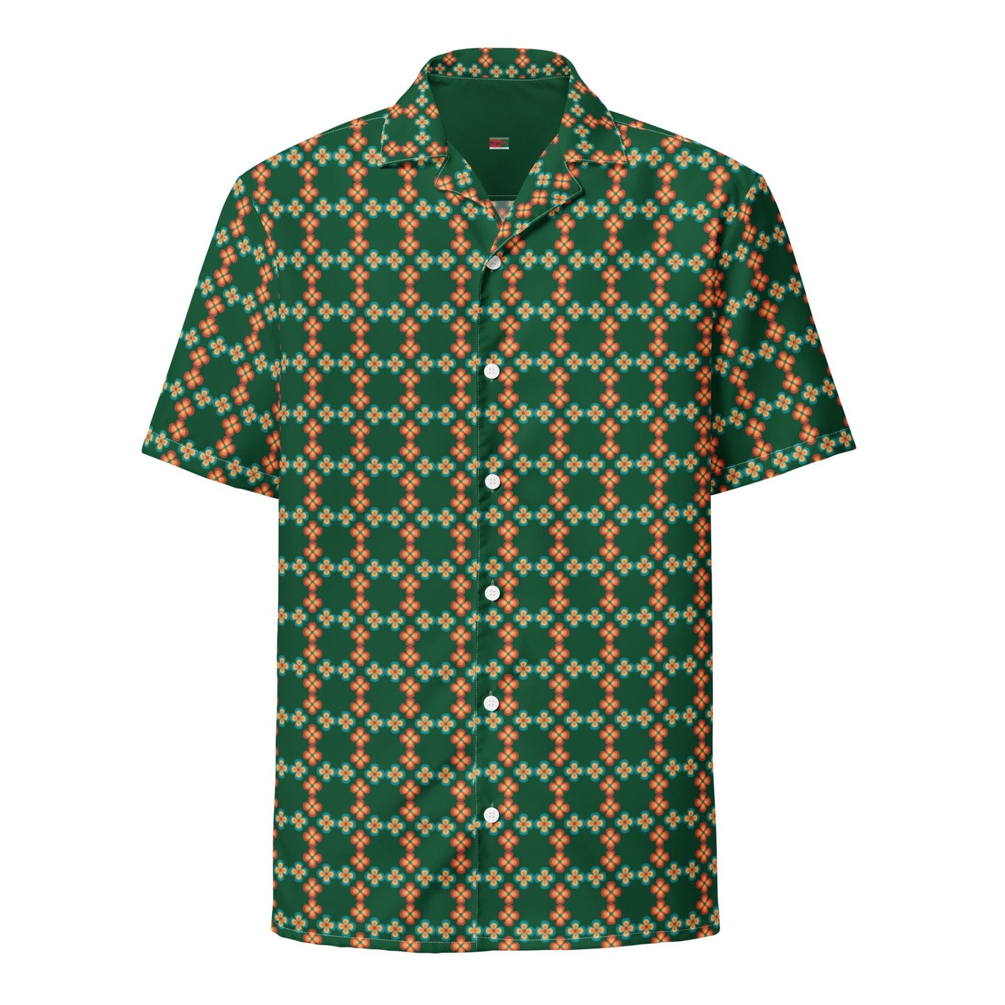 Unisex button shirt, Flora lForest Green Summer Shirt, Unisex Beach Shirt, Casual Shirt, Short Sleeve button Down shirt - PratSN