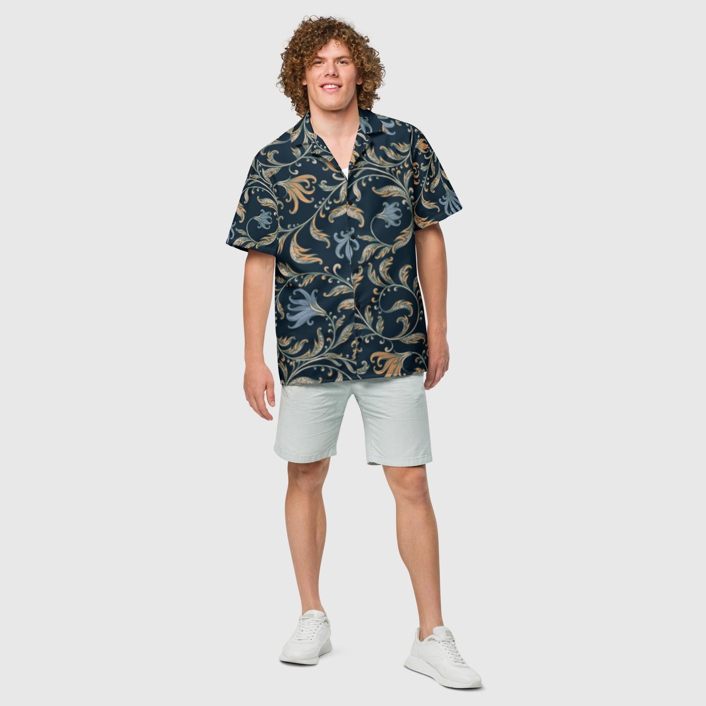 Unisex button shirt, Men's Tropical print Button Shirt, Short Sleeve, Unisex Summer Beach, Casual Shirt, Floral Shirt - PratSN