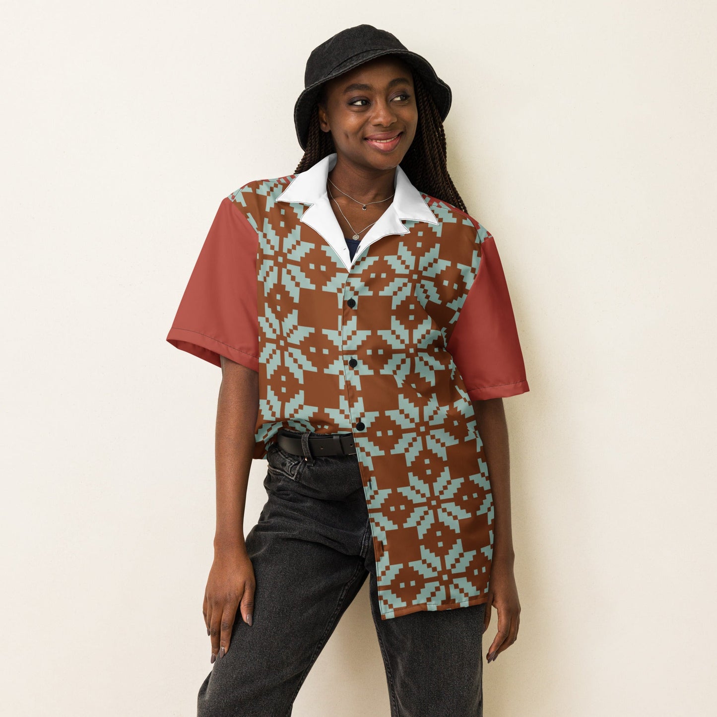 Unisex button shirt, Summer Casual Shirt, Floral Printed Shirts - PratSN