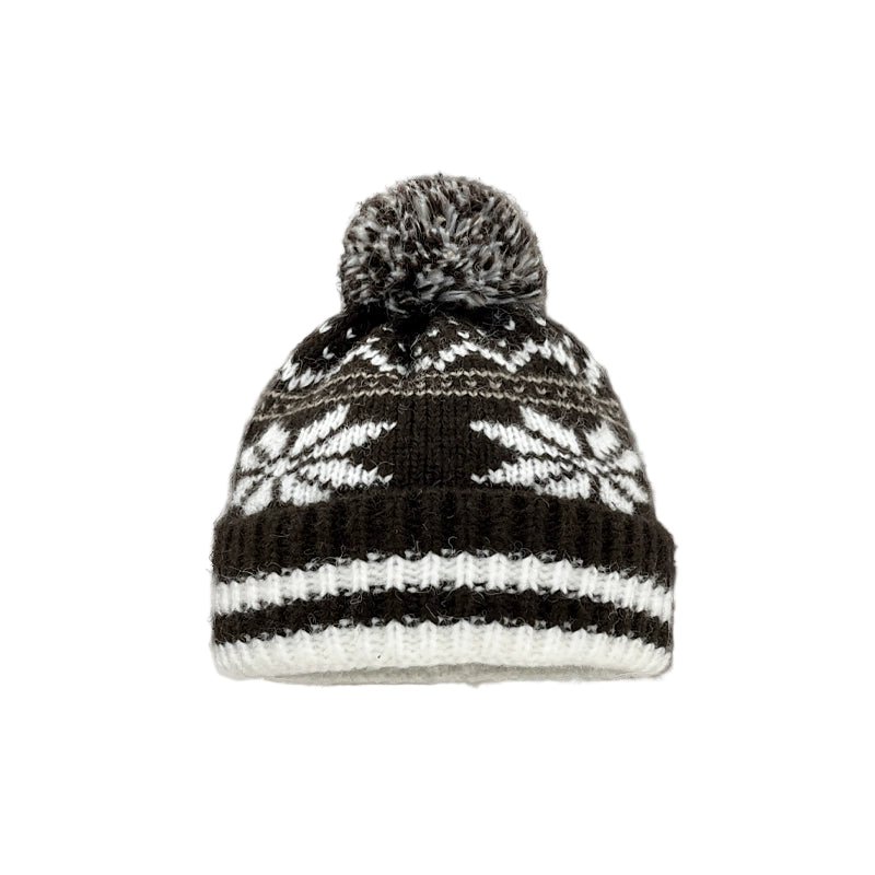 Unisex Couple Autumn and Winter Thick Warm Christmas Snowflake Stripes Sleeve Cap - PratSN