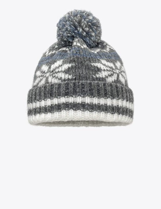Unisex Couple Autumn and Winter Thick Warm Christmas Snowflake Stripes Sleeve Cap - PratSN