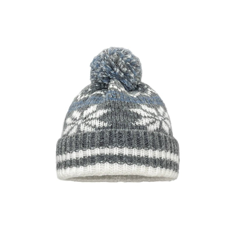 Unisex Couple Autumn and Winter Thick Warm Christmas Snowflake Stripes Sleeve Cap - PratSN