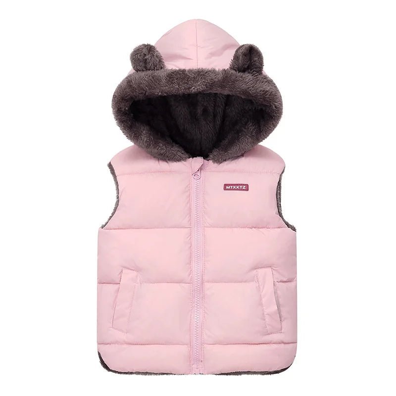 Unisex Hooded Down Vest Coats Autumn Spring Baby Thick Warm Waistcoat Kids Outerwear Children Clothing Boys Girls Jackets Vest 2 - 6Y - PratSN