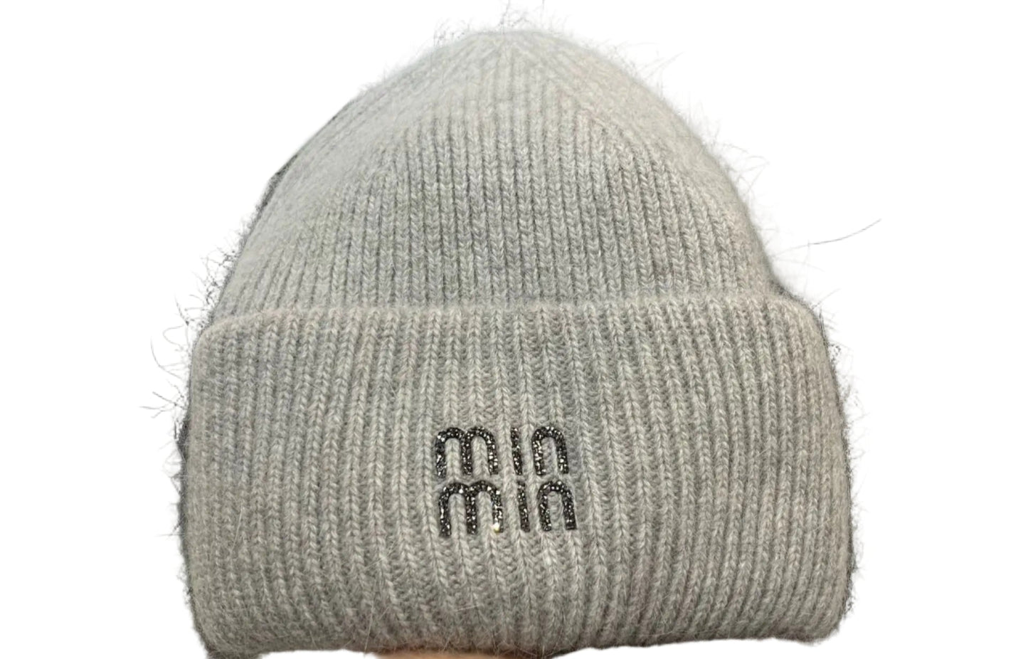 Unisex Luxury rhinestone Letters Fashion Winter hats for men and women Real rabbit fur wool Skullies Beanies Knit hats for men and wome - PratSN