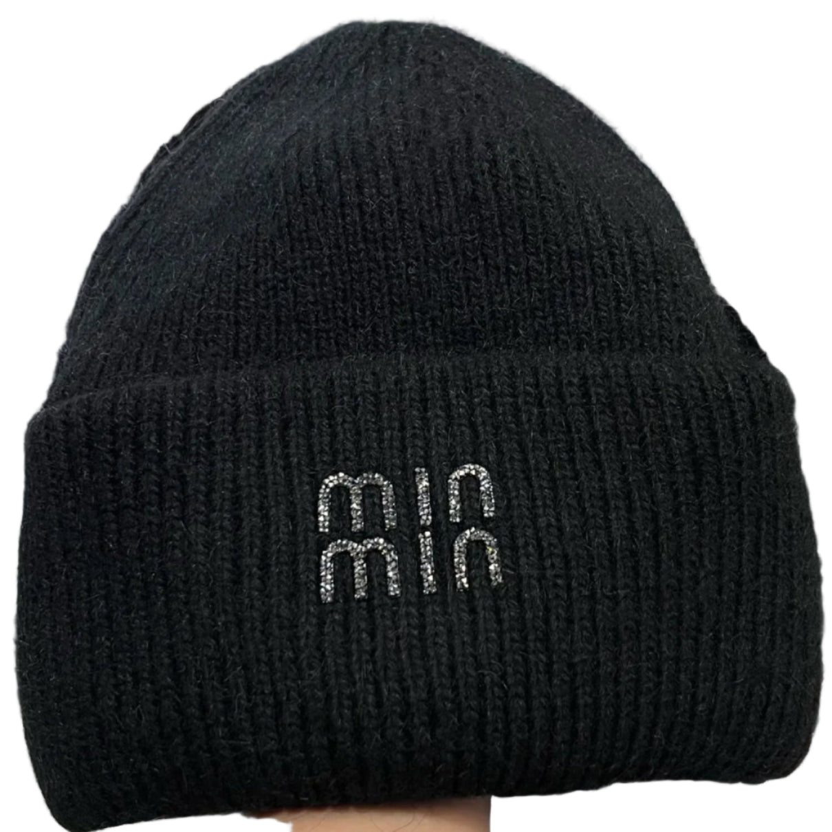 Unisex Luxury rhinestone Letters Fashion Winter hats for men and women Real rabbit fur wool Skullies Beanies Knit hats for men and wome - PratSN