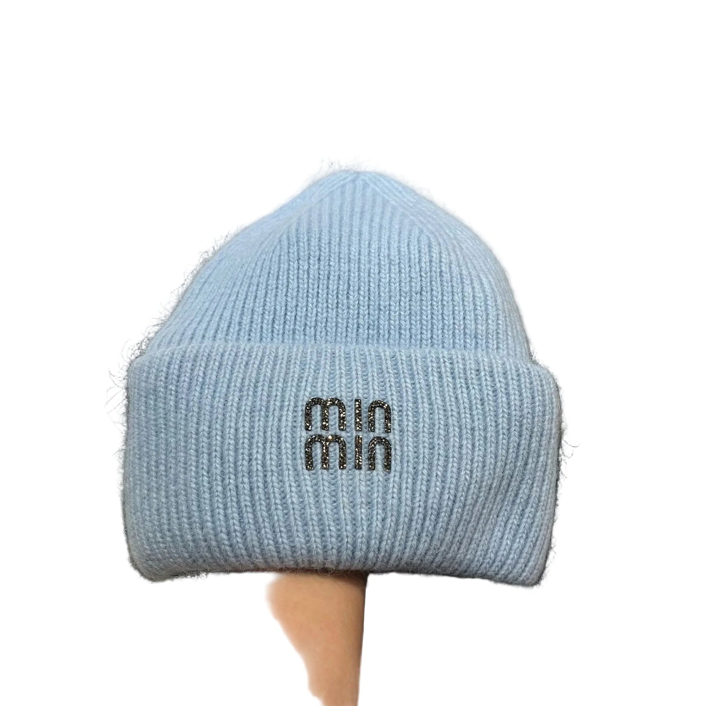 Unisex Luxury rhinestone Letters Fashion Winter hats for men and women Real rabbit fur wool Skullies Beanies Knit hats for men and wome - PratSN