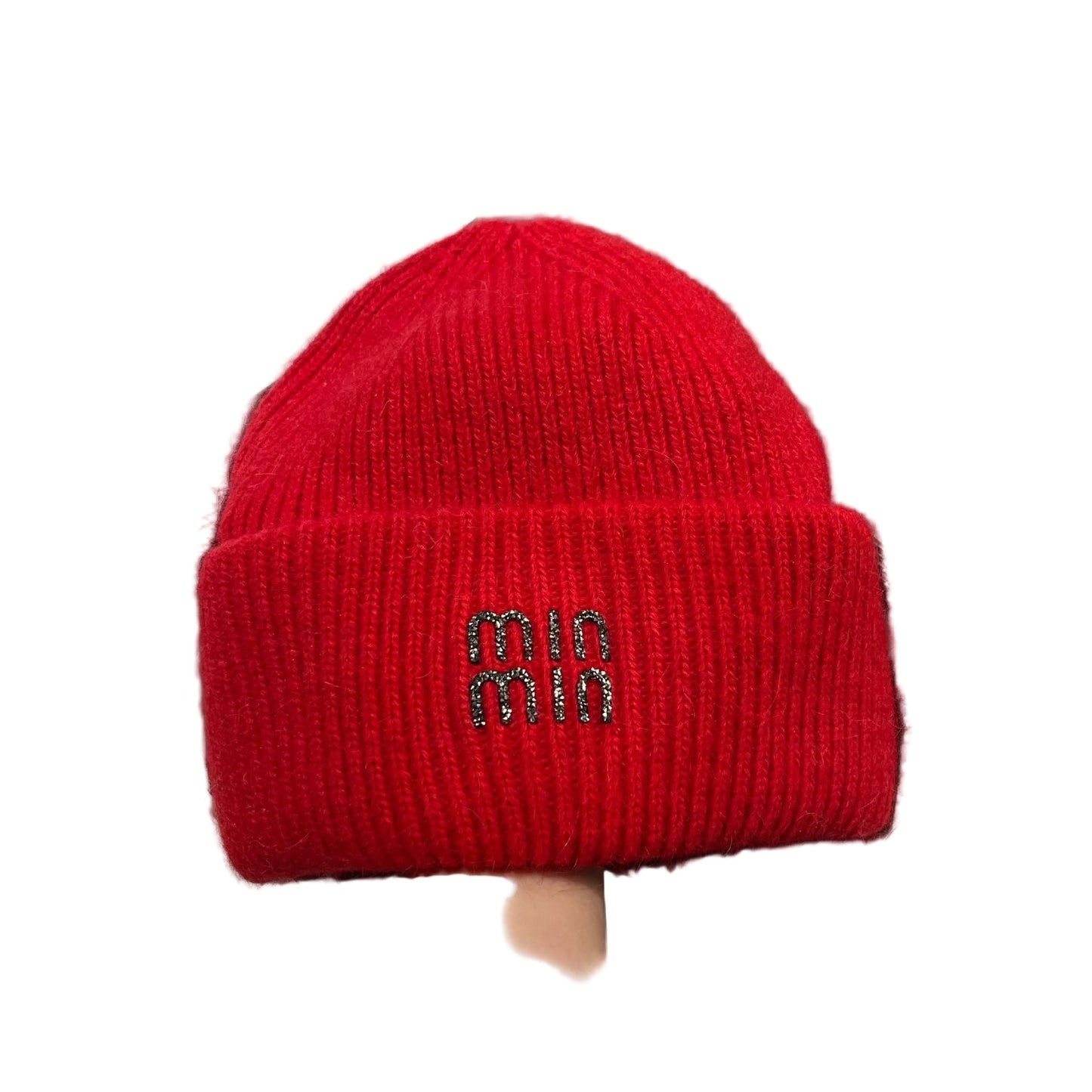Unisex Luxury rhinestone Letters Fashion Winter hats for men and women Real rabbit fur wool Skullies Beanies Knit hats for men and wome - PratSN