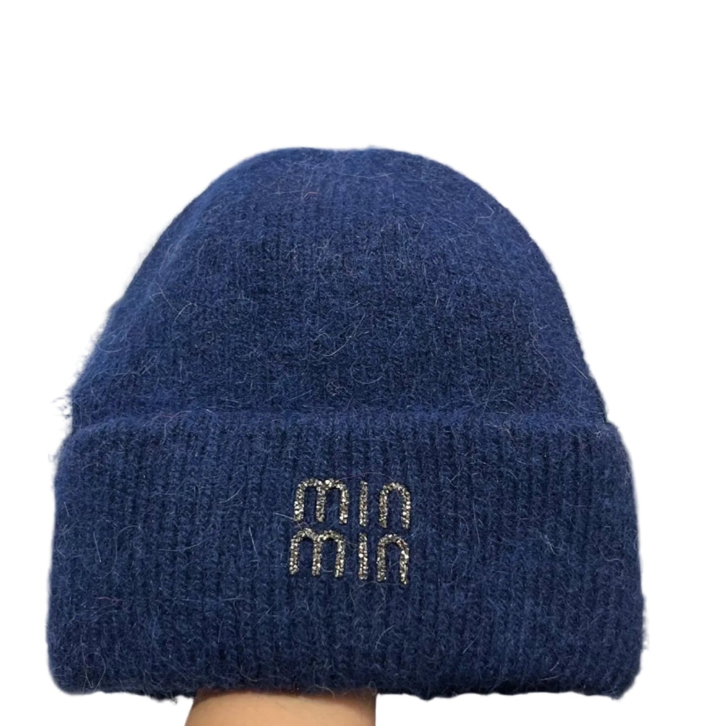 Unisex Luxury rhinestone Letters Fashion Winter hats for men and women Real rabbit fur wool Skullies Beanies Knit hats for men and wome - PratSN