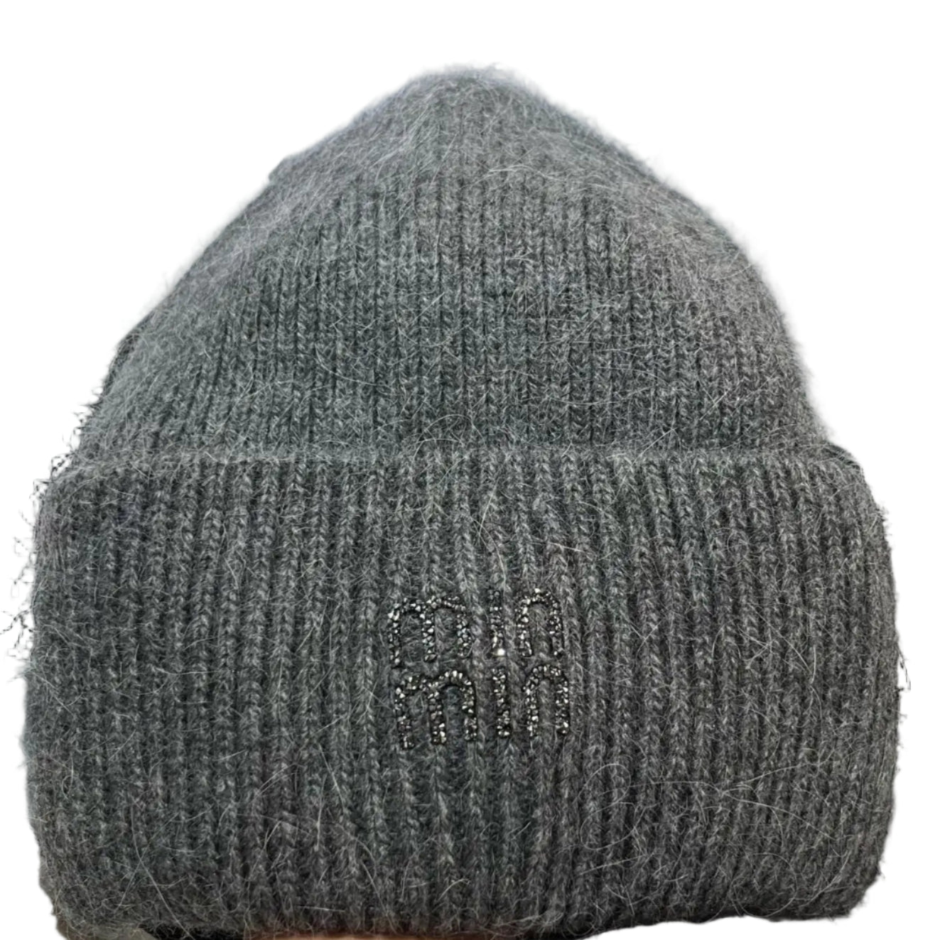 Unisex Luxury rhinestone Letters Fashion Winter hats for men and women Real rabbit fur wool Skullies Beanies Knit hats for men and wome - PratSN