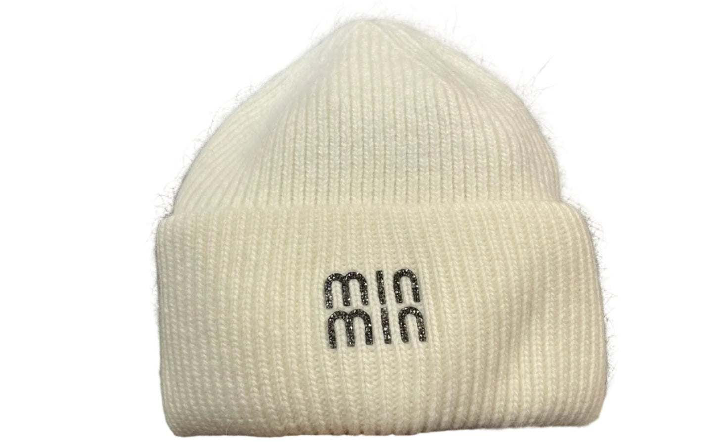 Unisex Luxury rhinestone Letters Fashion Winter hats for men and women Real rabbit fur wool Skullies Beanies Knit hats for men and wome - PratSN