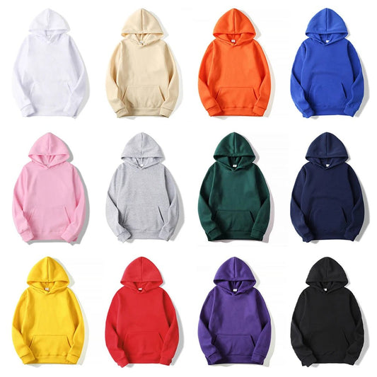 Unisex Plain Pullover Fleece Hoodies Sweatshirt - PratSN