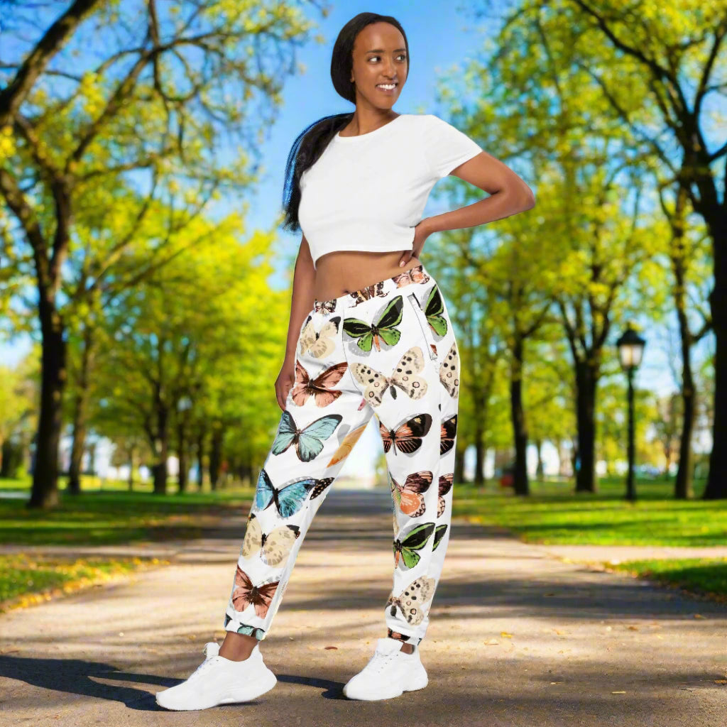 Unisex track pants, Beautiful Butterflies Pattern - PratSN