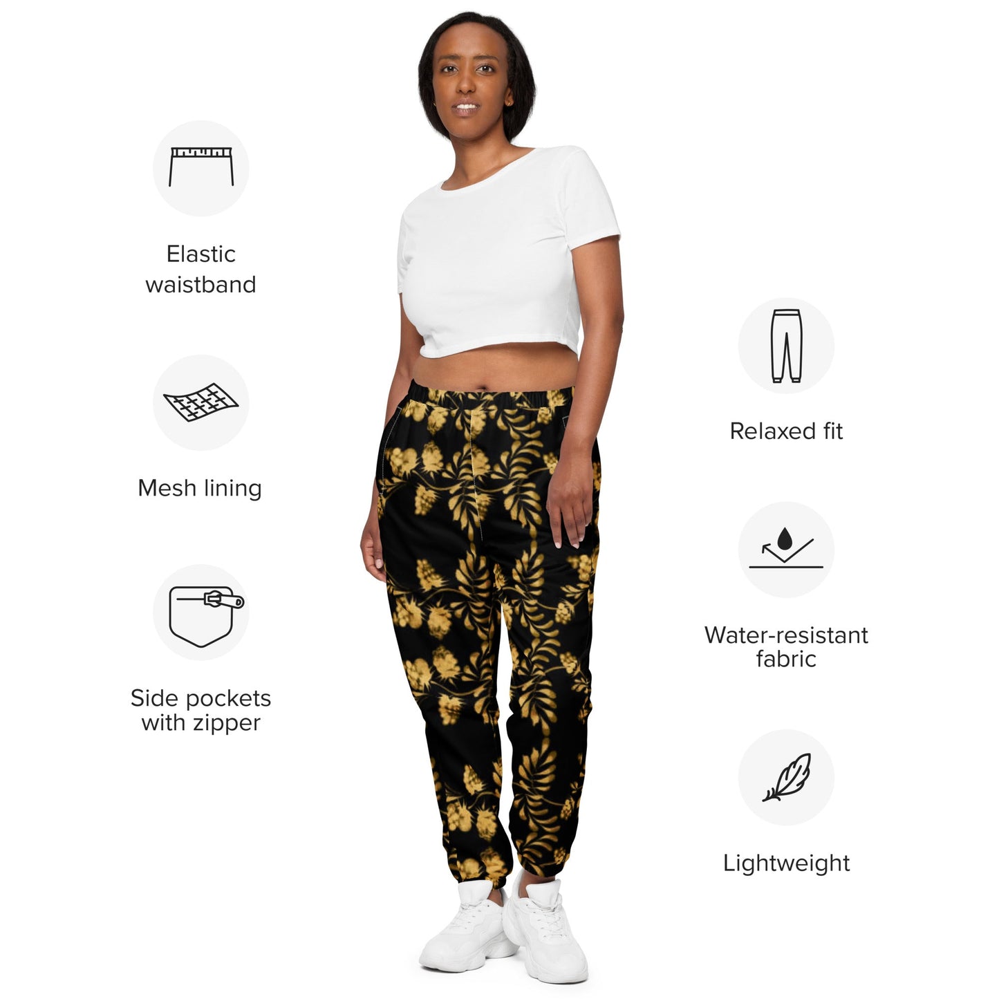 Unisex track pants. Black and Gold Color Pants - PratSN