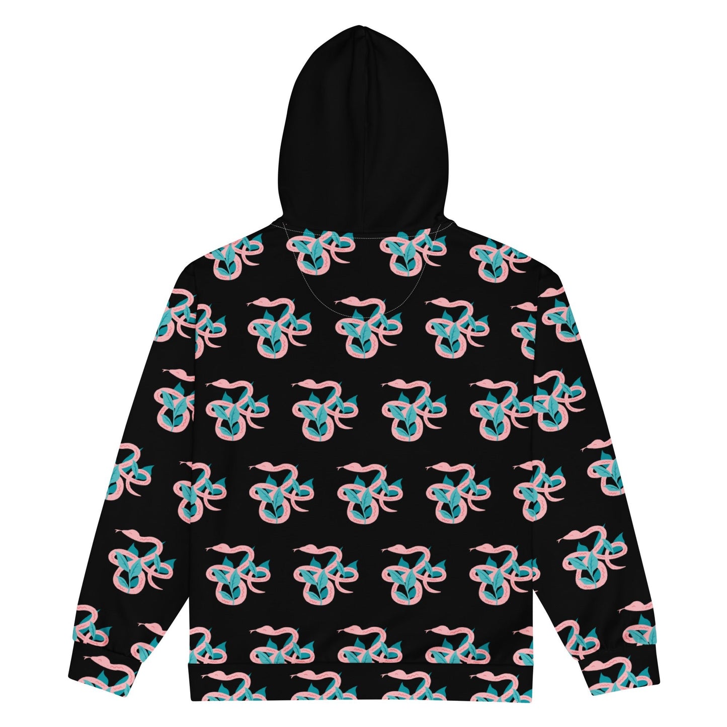 Unisex zip hoodie black snake print vintage hoodie - PratSN