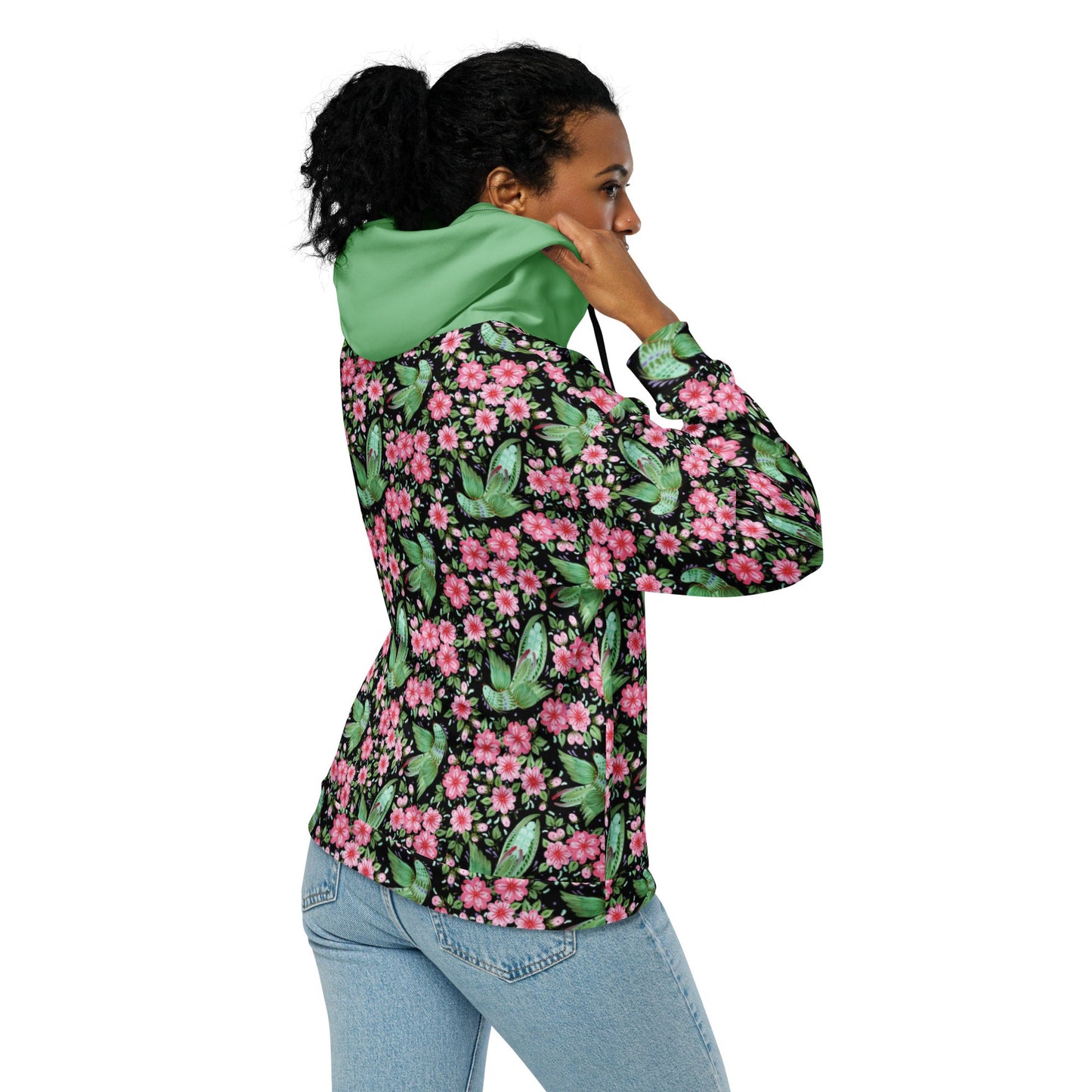 Unisex zip hoodie Botanical Print Hoodie - Gender Neutral Zip - Up - PratSN