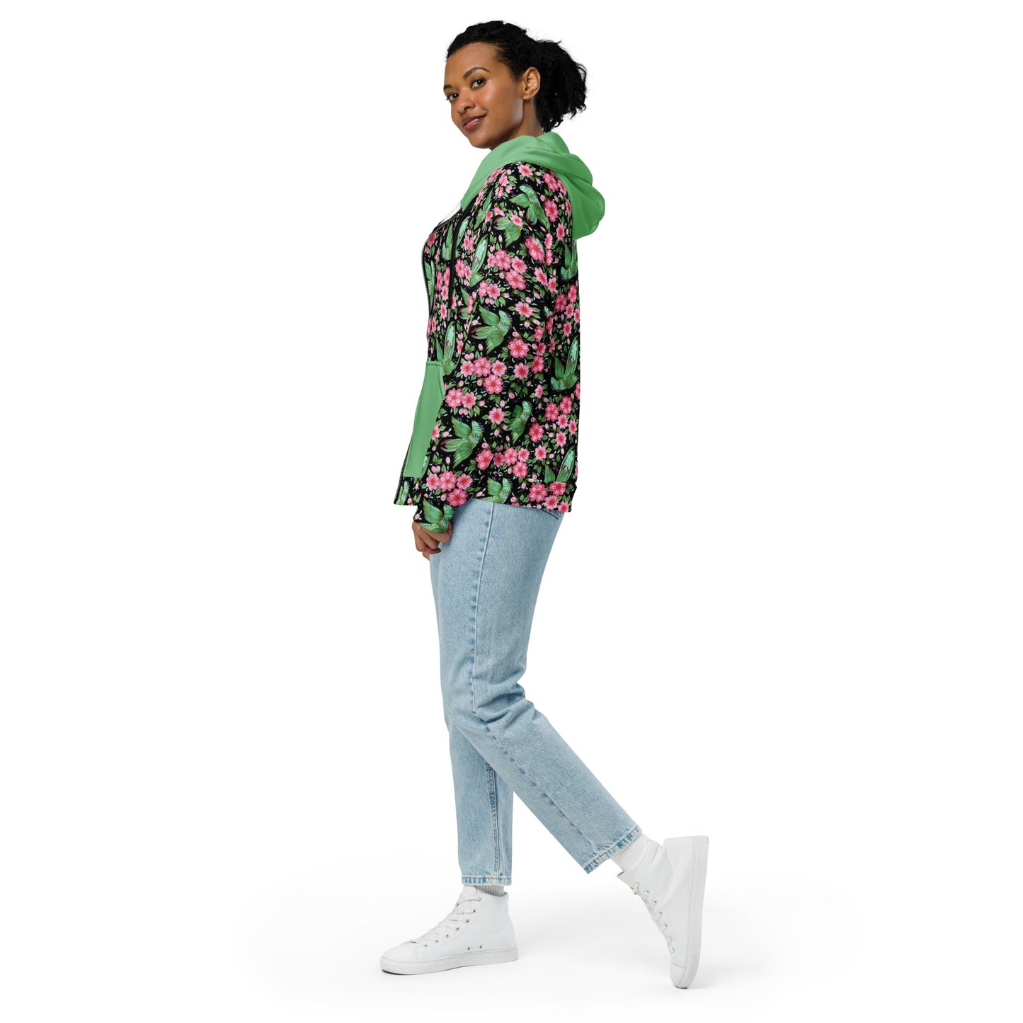 Unisex zip hoodie Botanical Print Hoodie - Gender Neutral Zip - Up - PratSN