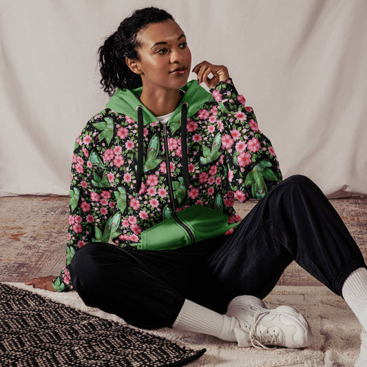 Unisex zip hoodie Botanical Print Hoodie - Gender Neutral Zip - Up - PratSN