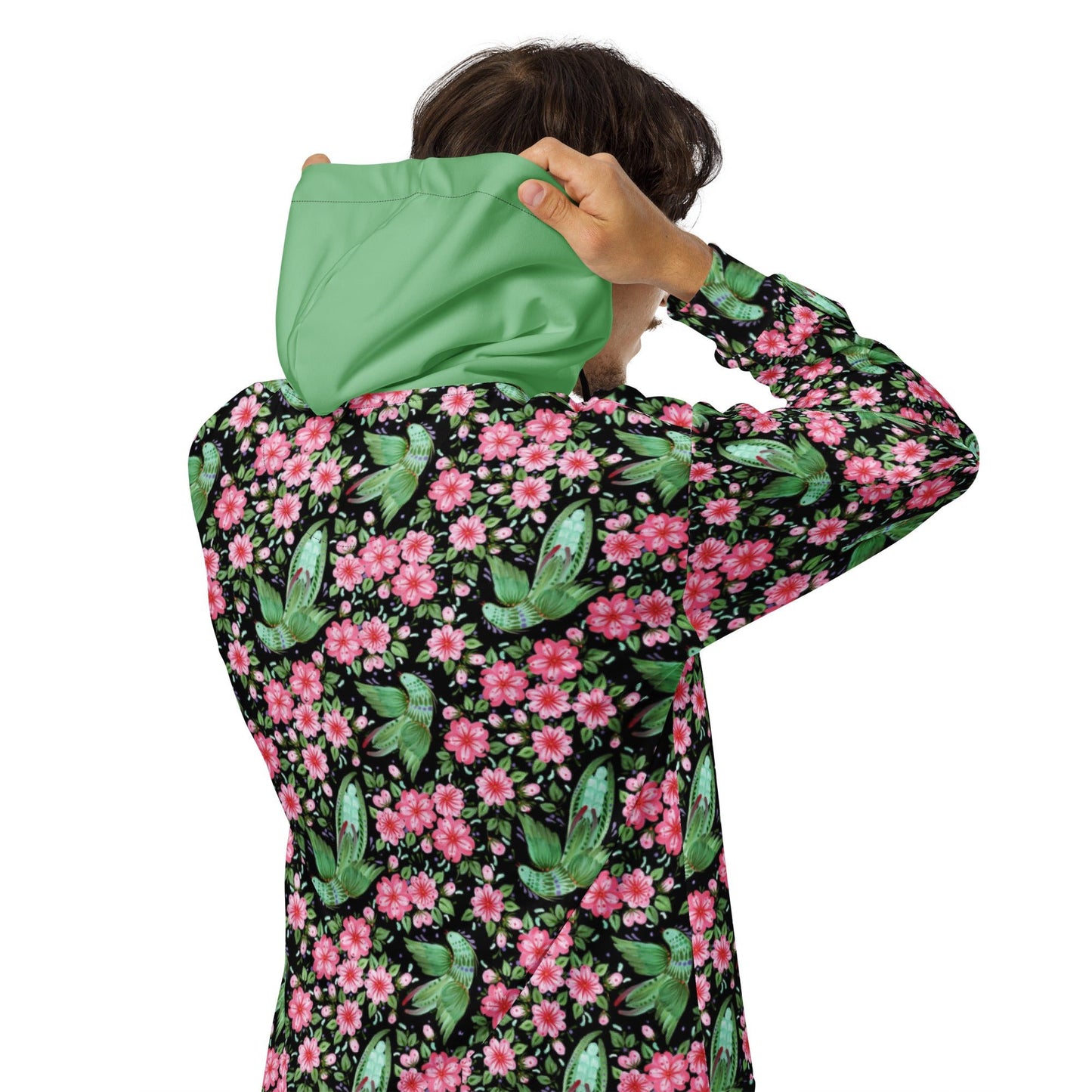 Unisex zip hoodie Botanical Print Hoodie - Gender Neutral Zip - Up - PratSN