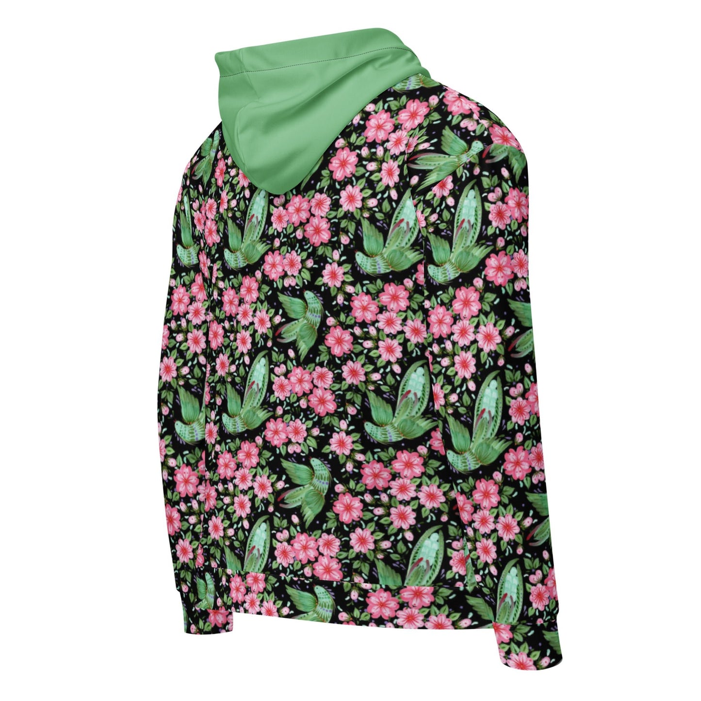 Unisex zip hoodie Botanical Print Hoodie - Gender Neutral Zip - Up - PratSN