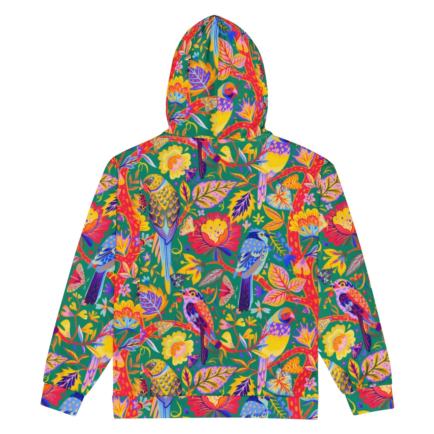 Unisex zip hoodie Vintage Style Bird Print - PratSN