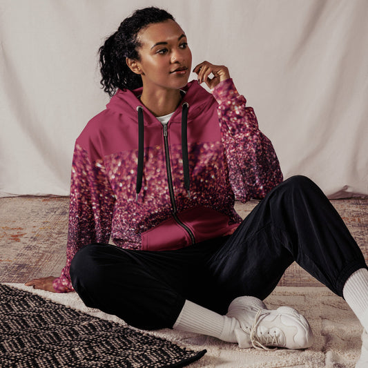Unisex zip hoodie. Women's Burgundy Rhinestone Print Jacket, Zipper Sweatshirt,, hoodie, Streetwear - PratSN