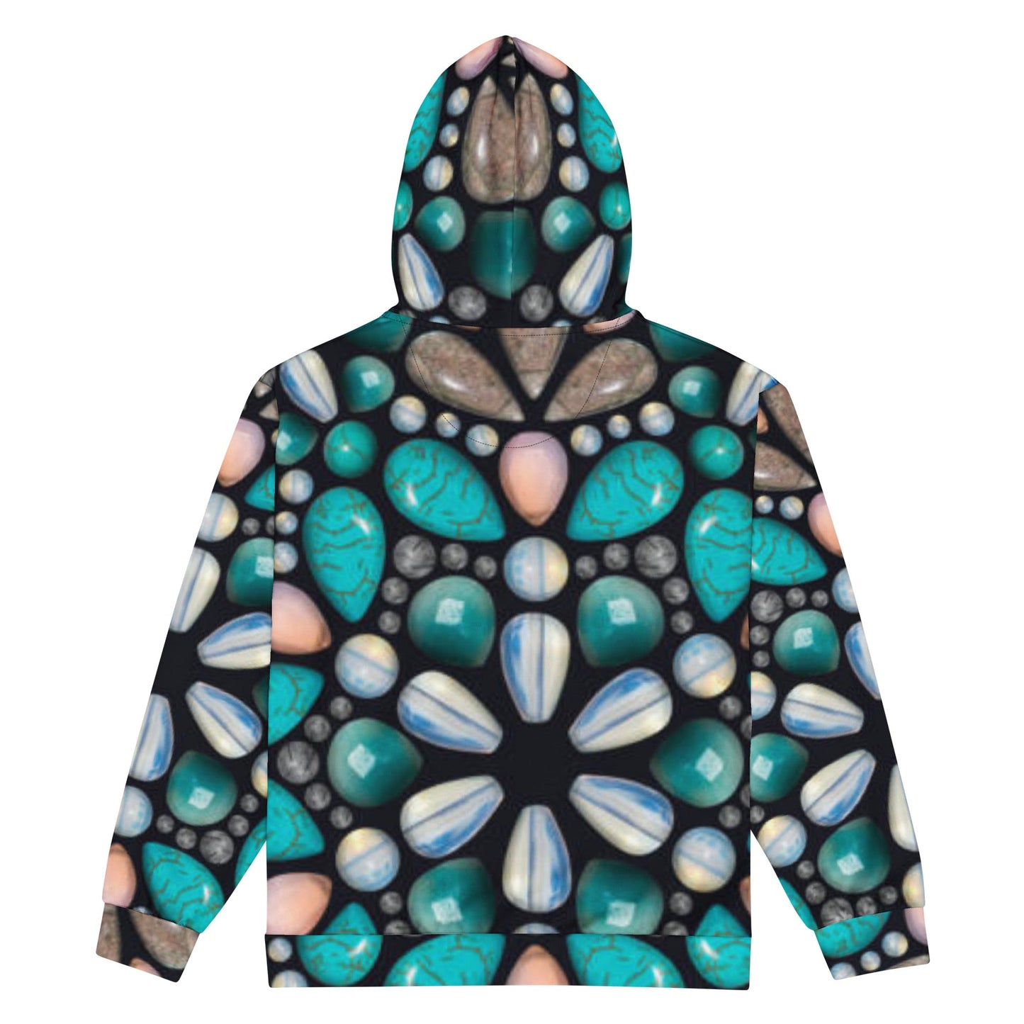 Unisex zip hoodie, Women's Eastern Blue Black Jacket, Zipper Sweatshirt, Floral hoodie, Streetwear - PratSN