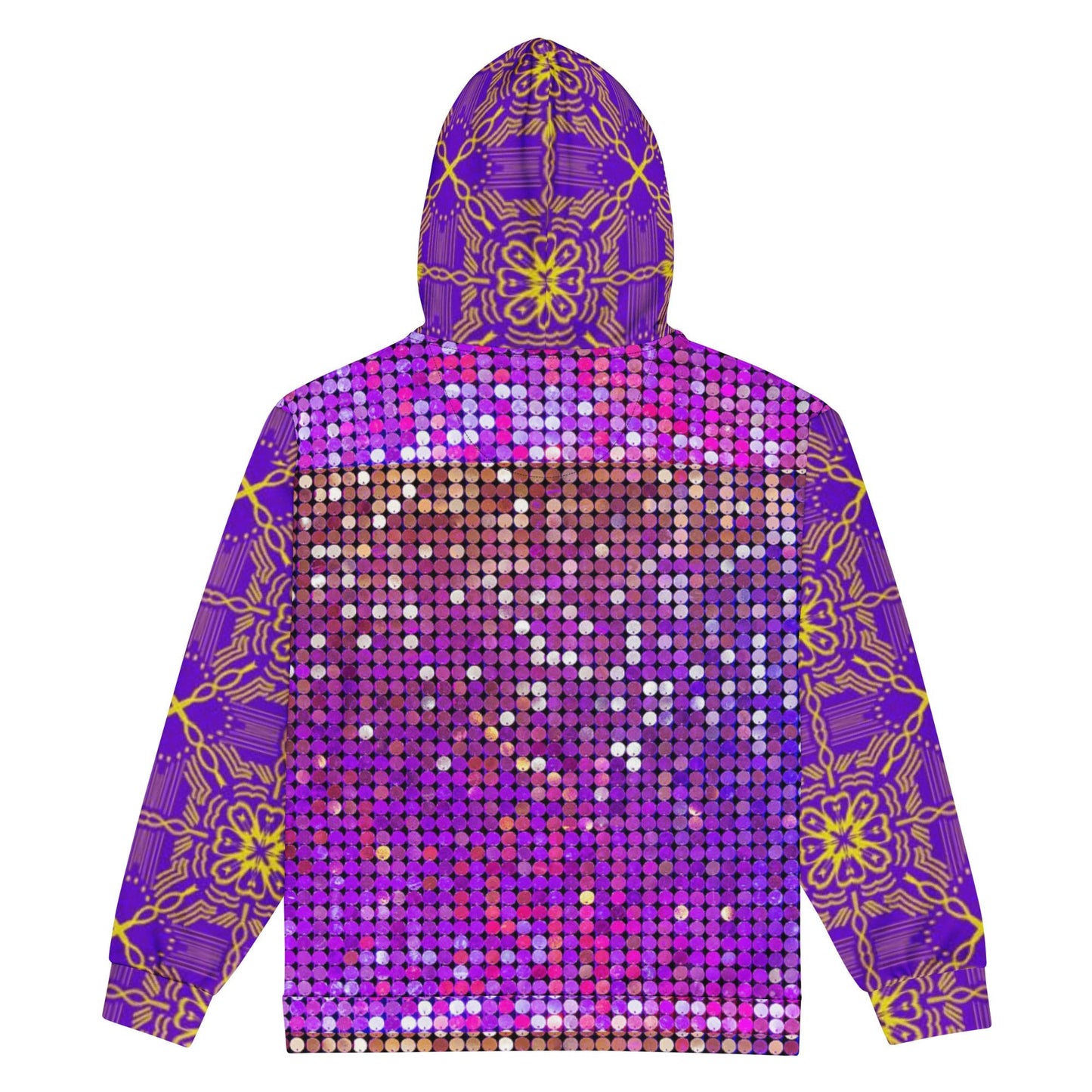 Unisex zip hoodie, Women's Purple Rhinestone Print Jacket Zipper Sweatshirt, hoodie, Streetwear - PratSN