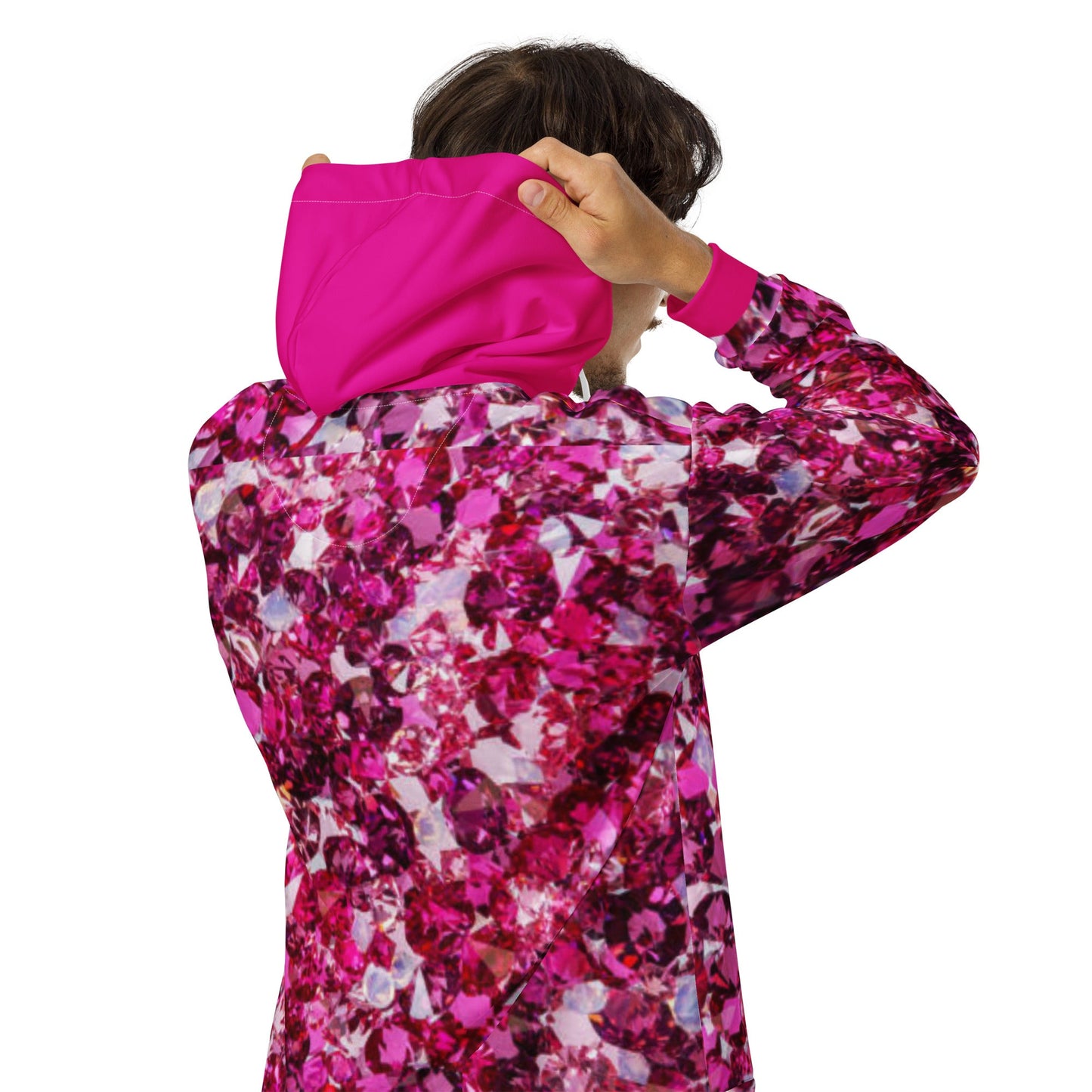 Unisex zip hoodie, Women's Rhinestone Print Jacket, Hoodie, Festival Zipper Sweatshirt, Floral hoodie, Streetwear - PratSN