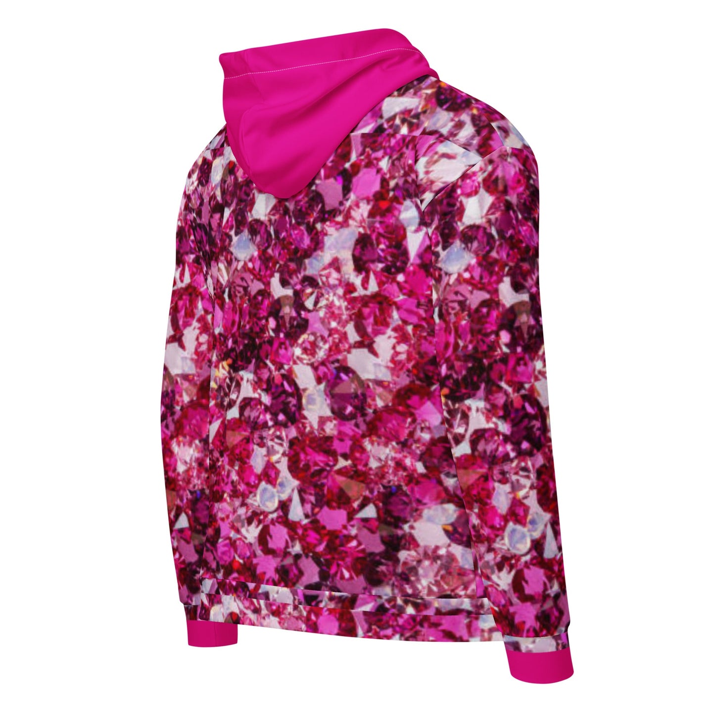 Unisex zip hoodie, Women's Rhinestone Print Jacket, Hoodie, Festival Zipper Sweatshirt, Floral hoodie, Streetwear - PratSN
