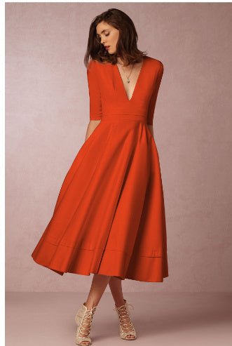 V - neck Dresses - Retro 60s Swing Sleeve - PratSN