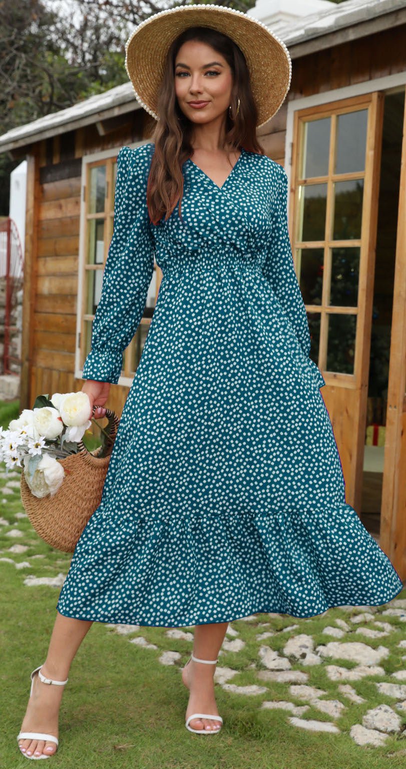 V - neck Vacation European And American Style Dress - PratSN