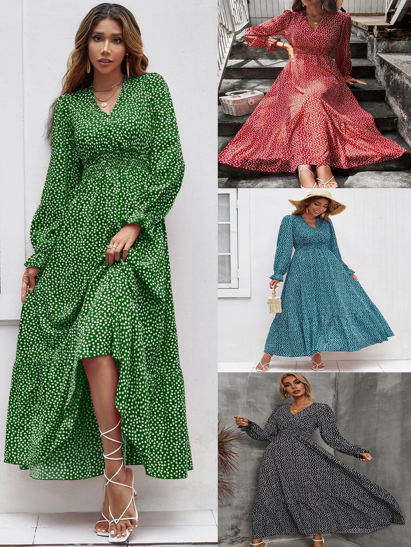 V - neck Vacation European And American Style Dress - PratSN