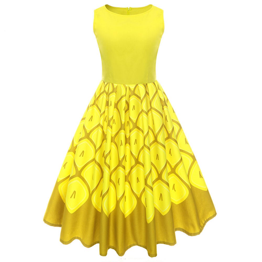 Vintage print floral positioning dress - PratSN