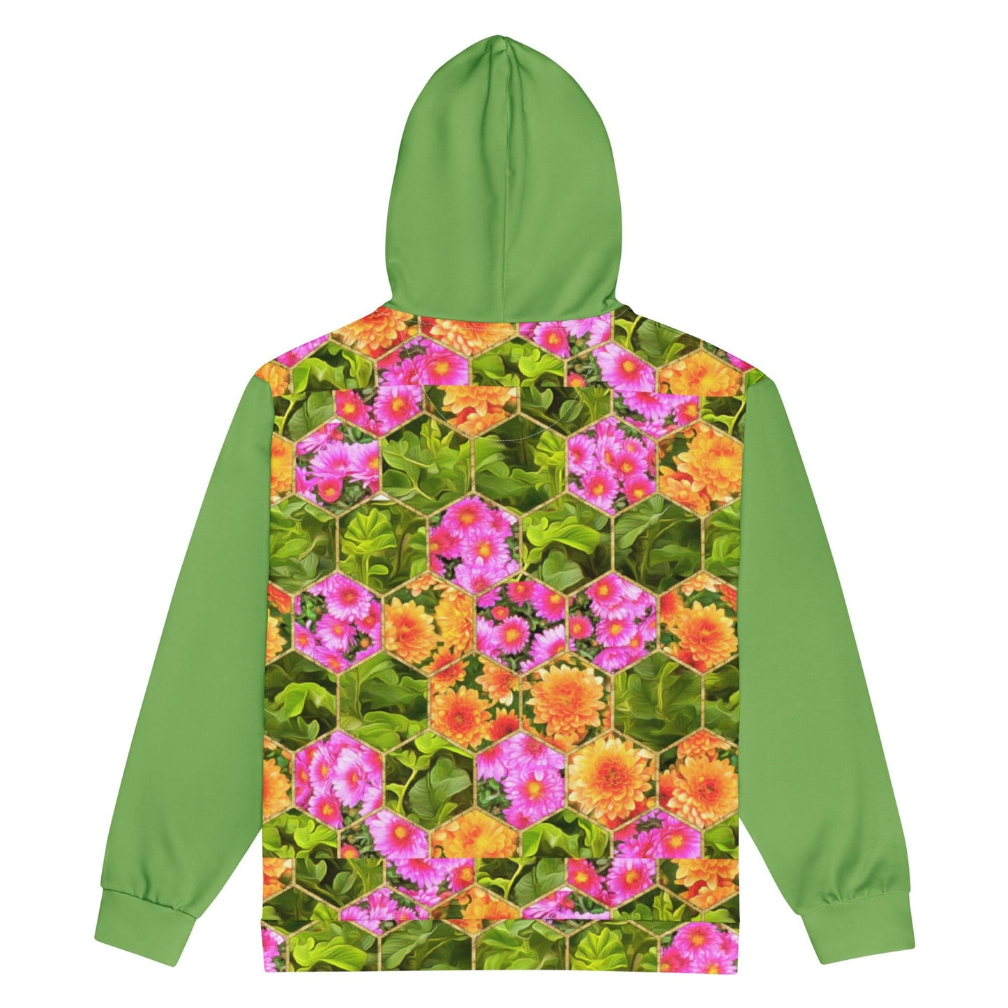 Vintage Style Green Floral Unisex Zip Hoodie - PratSN