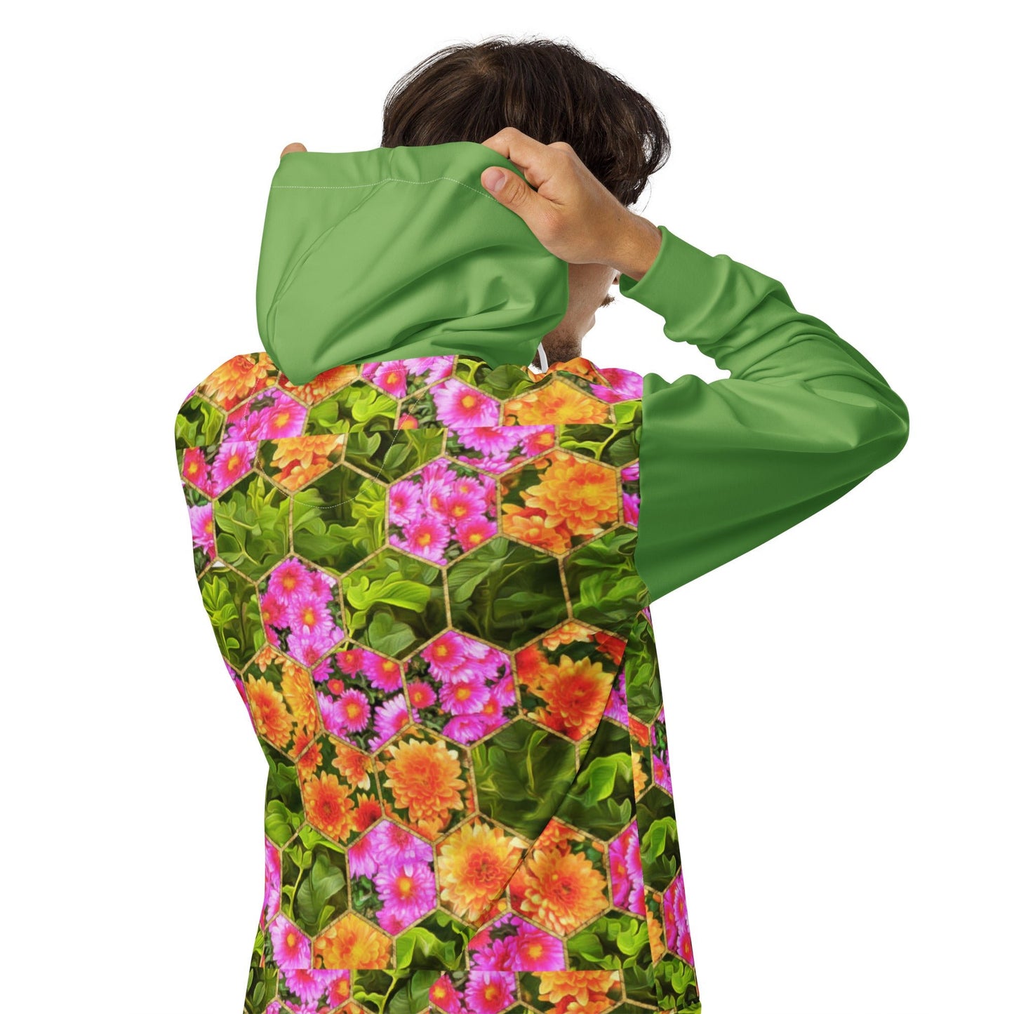 Vintage Style Green Floral Unisex Zip Hoodie - PratSN