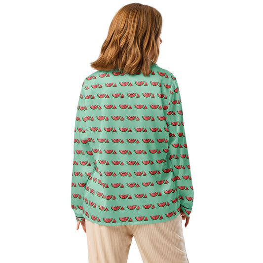 Watermelon print Women’s long sleeve pajama top - PratSN