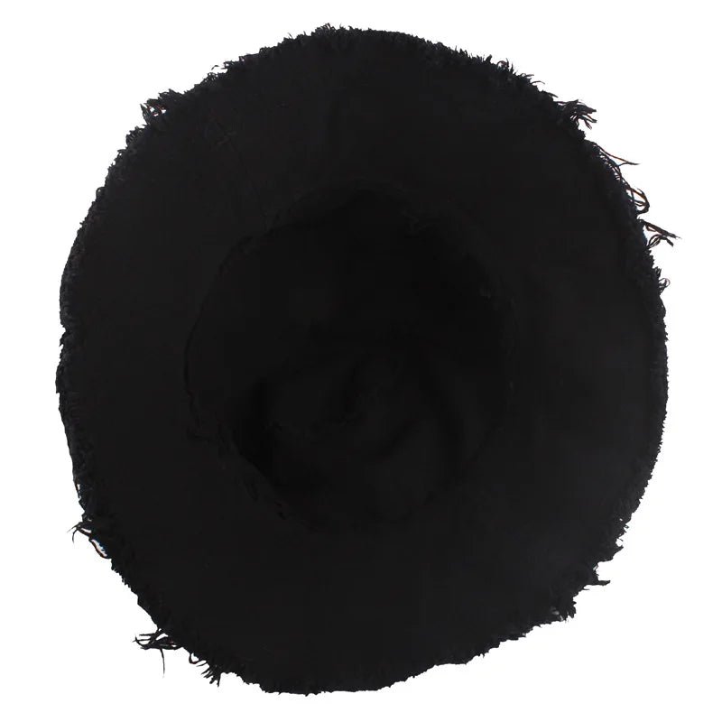 Wholesale Cotton Fringed Fisherman Cap Soft Aluminum Wire Shape Water Wash Bucket Hat Women Four Seasons Solid Outing Basin Hat - PratSN