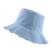 Wholesale Cotton Fringed Fisherman Cap Soft Aluminum Wire Shape Water Wash Bucket Hat Women Four Seasons Solid Outing Basin Hat - PratSN