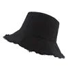 Wholesale Cotton Fringed Fisherman Cap Soft Aluminum Wire Shape Water Wash Bucket Hat Women Four Seasons Solid Outing Basin Hat - PratSN