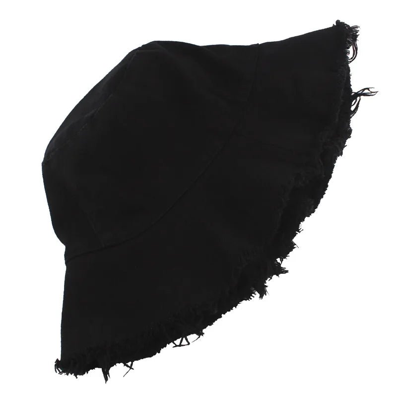 Wholesale Cotton Fringed Fisherman Cap Soft Aluminum Wire Shape Water Wash Bucket Hat Women Four Seasons Solid Outing Basin Hat - PratSN
