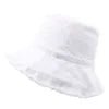 Wholesale Cotton Fringed Fisherman Cap Soft Aluminum Wire Shape Water Wash Bucket Hat Women Four Seasons Solid Outing Basin Hat - PratSN