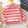 Wholesale Korean Version Winter Sweater for Boys and Girls Padded Thickened Bottoming Shirt Baby Red Knit for Children - PratSN