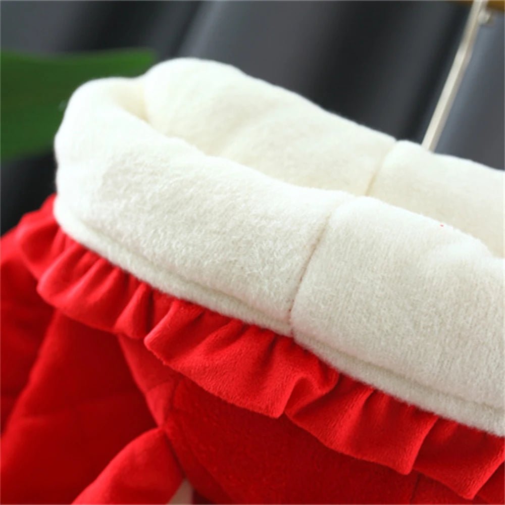 Winter 0 - 3 Girls' Cotton Jacket Girls' 3D Cartoon Rabbit Hooded Ears Solid Color Cute Plush Cotton Coat - PratSN