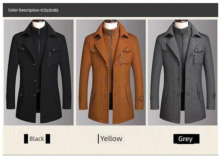 Winter New Arrival Middle - Aged Men Woolen Coat Outwear Casual Middle - Aged and Elderly Thickened Woolen Jacket Dad Wear - PratSN